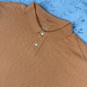 J.Crew Slub Polo Shirt Men's X-large Orange Short Sleeve Cotton